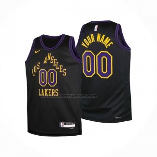 Maglia Bambino Los Angeles Lakers Personalizzate Citta 2025-26 Nero