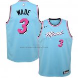 Maglia Bambino Miami Heat Dwyane Wade #3 Citta Blu
