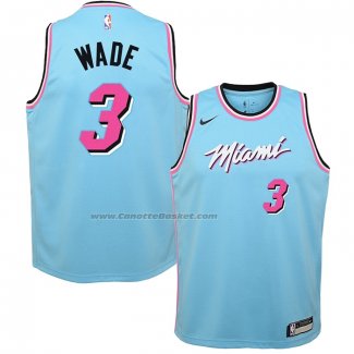 Maglia Bambino Miami Heat Dwyane Wade #3 Citta Blu