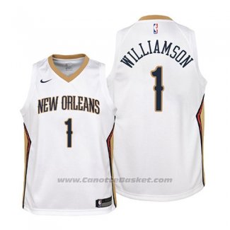 Maglia Bambino New Orleans Pelicans Zion Williamson #1 Association 2019 Bianco