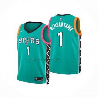 Maglia Bambino San Antonio Spurs Victor Wembanyama #1 Citta 2022-23 Verde