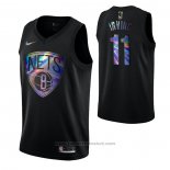 Maglia Brooklyn Nets Kyrie Irving #11 Iridescent Logo Nero