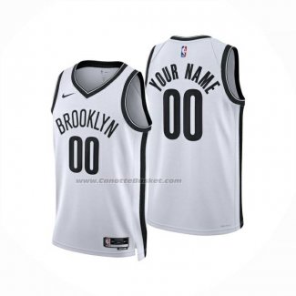 Maglia Brooklyn Nets Personalizzate Association 2024-25 Bianco