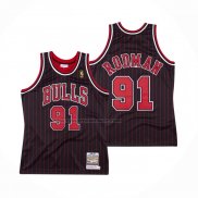 Maglia Chicago Bulls Dennis Rodman NO 91 Mitchell & Ness 1996-97 Nero