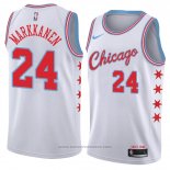 Maglia Chicago Bulls Lauri Markkanen #24 Citta 2018 Bianco