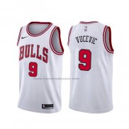 Maglia Chicago Bulls Nikola Vucevic NO 9 Association Bianco