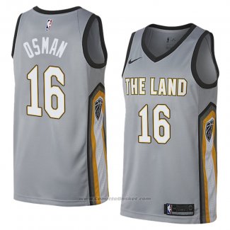 Maglia Cleveland Cavaliers Cedi Osman #16 Citta 2018 Grigio