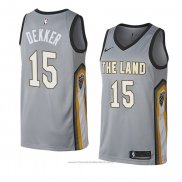 Maglia Cleveland Cavaliers Sam Dekker #15 Citta 2018 Grigio