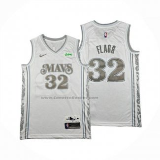 Maglia Dallas Mavericks Cooper Flagg No 32 City 2024-25 Bianco