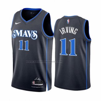 Maglia Dallas Mavericks Kyrie Irving #11 Citta 2023-24 Blu