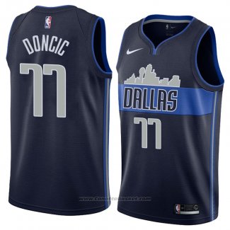 Maglia Dallas Mavericks Luka Doncic #77 Statement 2017-18 Blu