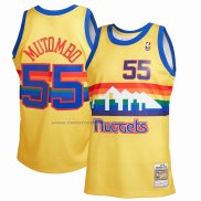 Maglia Denver Nuggets Dikembe Mutombo NO 55 Mitchell & Ness 1991-92 Giallo