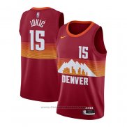 Maglia Denver Nuggets Nikola Jokic #15 Citta 2020-21 Rosso