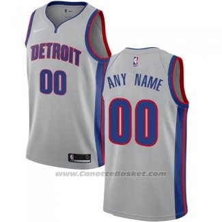 Maglia Detroit Nike Pistons Personalizzate 17-18 Grigio