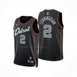 Maglia Detroit Pistons Jared Cunningham No 2 Citta 2024-25 Nero