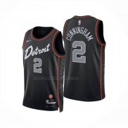 Maglia Detroit Pistons Jared Cunningham No 2 Citta 2024-25 Nero