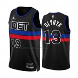 Maglia Detroit Pistons Kelly Olynyk #13 Statement 2022-23 Nero