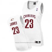 Maglia Donna Cleveland Cavaliers LeBron James #23 Bianco