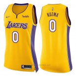 Maglia Donna Los Angeles Lakers Kyle Kuzma #0 Icon 2017-18 Giallo