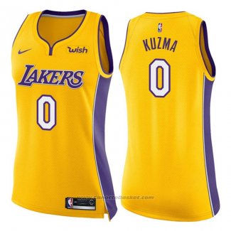 Maglia Donna Los Angeles Lakers Kyle Kuzma #0 Icon 2017-18 Giallo