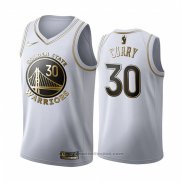 Maglia Golden Edition Golden State Warriors Stephen Curry #30 Bianco