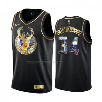 Maglia Golden Edition Milwaukee Bucks Giannis Antetokounmpo #34 2021-22 Nero