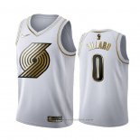 Maglia Golden Edition Portland Trail Blazers Damian Lillard #3 Bianco