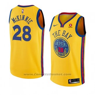 Maglia Golden State Warriors Alfonzo Mckinnie #28 Citta 2018-19 Giallo