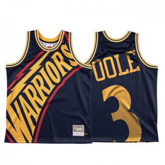 Maglia Golden State Warriors Jordan Poole #3 Mitchell & Ness Big Face Blu
