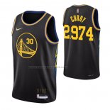 Maglia Golden State Warriors Stephen Curry 2974th 3 Points Nero