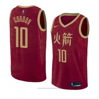 Maglia Houston Rockets Eric Gordon #10 Citta 2018-19 Rosso