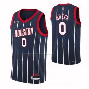 Maglia Houston Rockets Jalen Green #0 Citta 2021-22 Blu