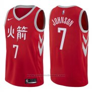 Maglia Houston Rockets Joe Johnson #7 Citta 2017-18 Rosso