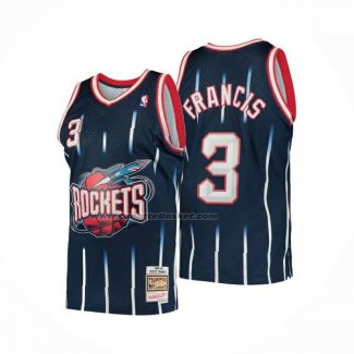 Maglia Houston Rockets Steve Francis No 3 Mitchell & Ness 1999-00 Blu