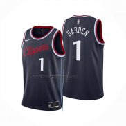 Maglia Los Angeles Clippers James Harden No 1 Icon 2024-25 Blu