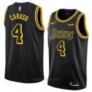 Maglia Los Angeles Lakers Alex Caruso #4 Citta 2018 Nero