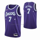 Maglia Los Angeles Lakers Carmelo Anthony NO 7 Citta 2021-22 Violaa