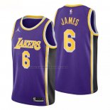 Maglia Los Angeles Lakers LeBron James NO 6 Statement 2020-21 Viola