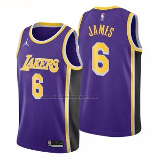 Maglia Los Angeles Lakers LeBron James NO 6 Statement 2020-21 Viola