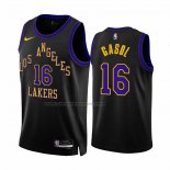 Maglia Los Angeles Lakers Pau Gasol #16 Citta 2023-24 Nero