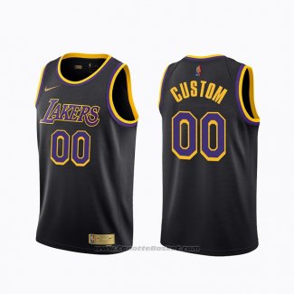 Maglia Los Angeles Lakers Personalizzate Earned 2020-21 Nero