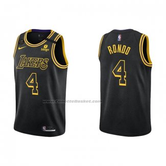 Maglia Los Angeles Lakers Rajon Rondo NO 4 Mamba 2021-22 Nero