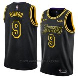 Maglia Los Angeles Lakers Rajon Rondo #9 Citta 2018 Nero