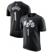 Maglia Manica Corta Brooklyn Nets Mikal Bridges Citta 2023-24 Nero