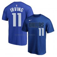 Maglia Manica Corta Dallas Mavericks Kyrie Irving Citta 2023-24 Blu