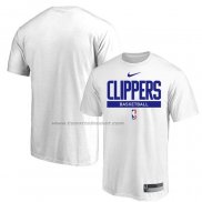 Maglia Manica Corta Los Angeles Clippers Practice Performance 2022-23 Bianco