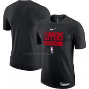 Maglia Manica Corta Los Angeles Clippers Practice Performance 2022-23 Nero