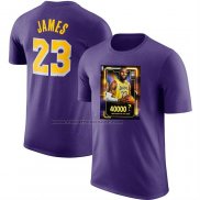 Maglia Manica Corta Los Angeles Lakers James No 23 Commemorative Viola