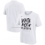 Maglia Manica Corta Miami Heat 2024 NBA Playoffs Mantra Bianco