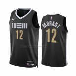 Maglia Memphis Grizzlies Ja Morant #12 Citta 2023-24 Nero